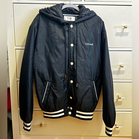 CELINE HOMME Logo-Embroidered Shell Hooded Jacket - Picture 6 of 8